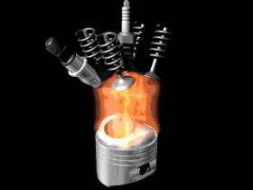 Процесс горения в цилиндре двигателя GDI